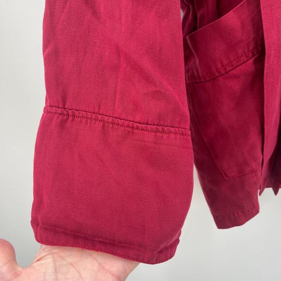 DEAR JOHN Jacket Size Small Linen Blend NWT Cinch Pockets Open Lightweight - Picture 14 of 16